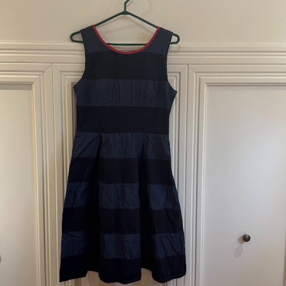 eShakti Striped Fit-and-Flare Dress Size M - Picture 2 of 4